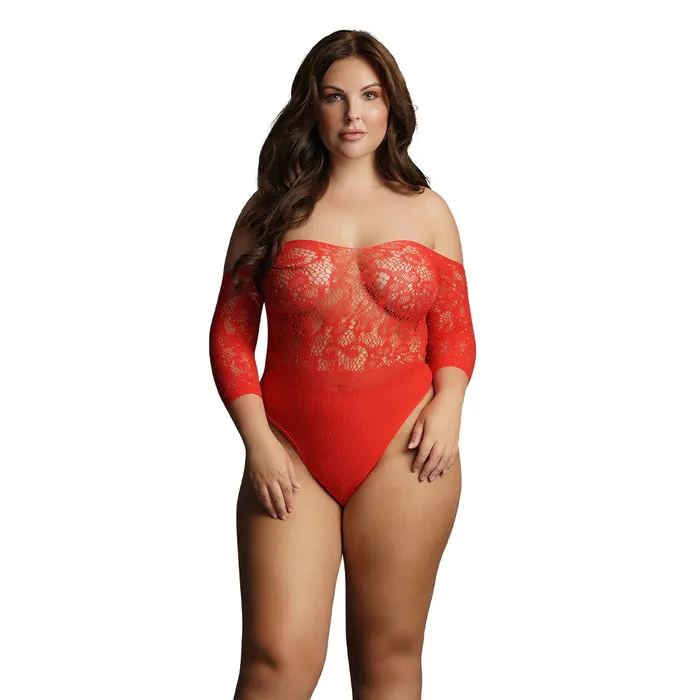 Shots Toys Le Dsir Red Crotchless Rhinestone Teddy XL Vibrators