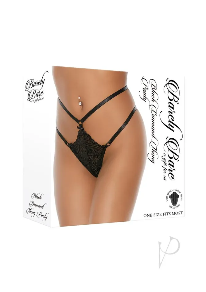 Anal Barely Bare Barely B Black Diamond Thong Black