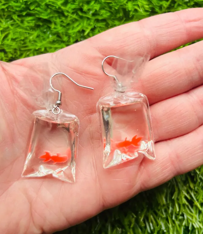 Alien Bratz Vibrators Orange Goldfish Earrings