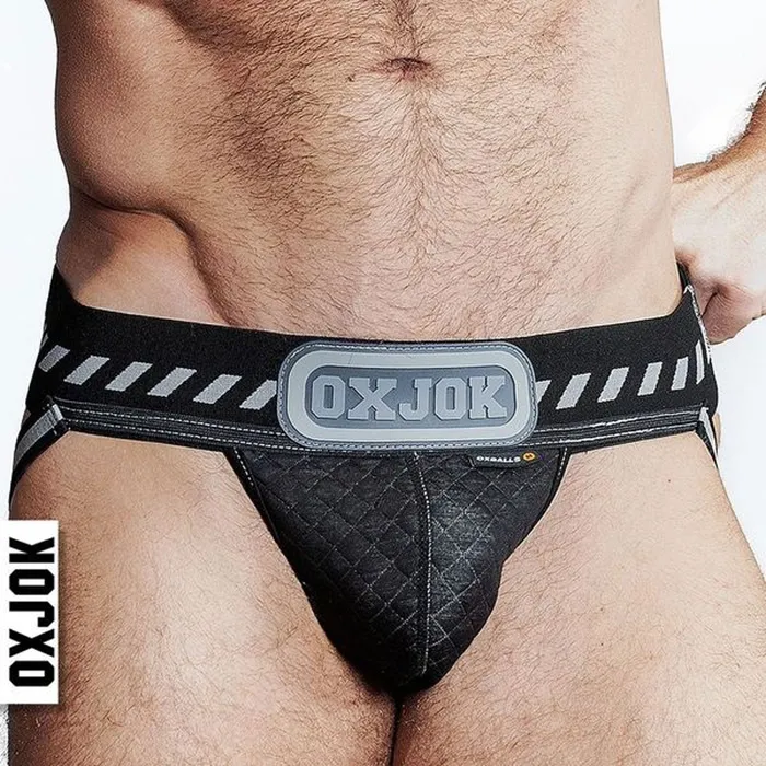 Anal Packer Industrial Quilted Cargo Strapjock Black Puff Small OXJok