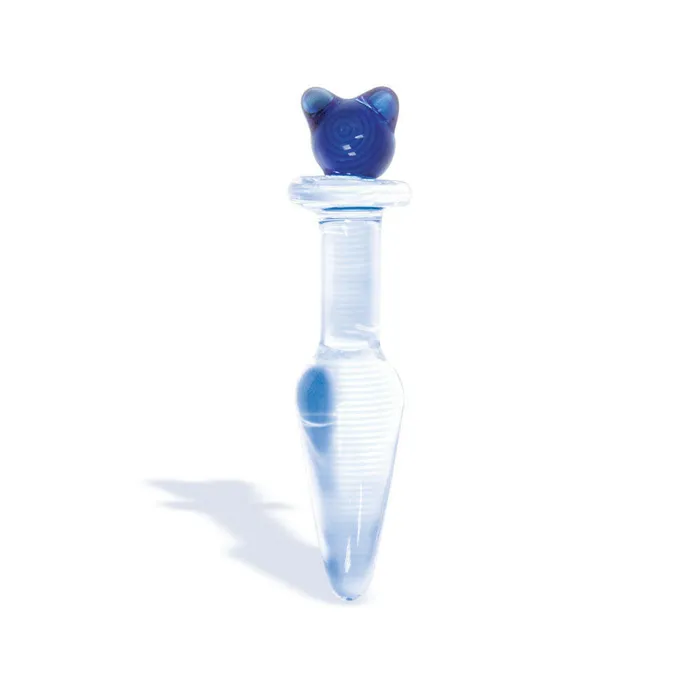 The 9s First Glass Kitty Love Butt Plug Blue Icon Brands Anal