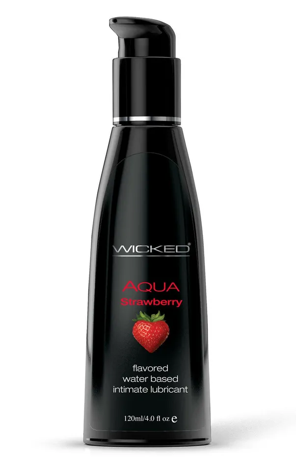 Wicked Sensual Care Lubricants Aqua Strawberry WaterBased Lubricant 4 Oz