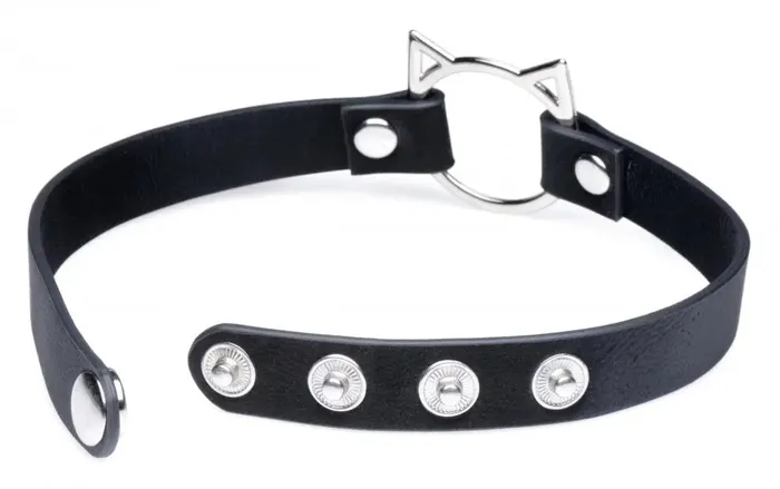 XR Brands Pet Play Kinky Kitty Ring Slim BDSM Choker Bondage Cat Collar Couples