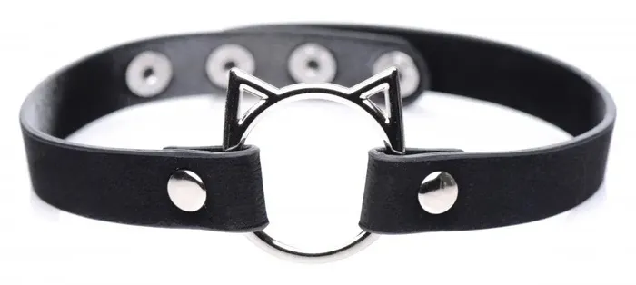 XR Brands Pet Play Kinky Kitty Ring Slim BDSM Choker Bondage Cat Collar Couples