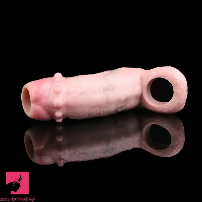488in Realistic Sheath Penis Sleeve Soft Silicone Penis Spiked Dildo Weadultshop Male Sex Toys