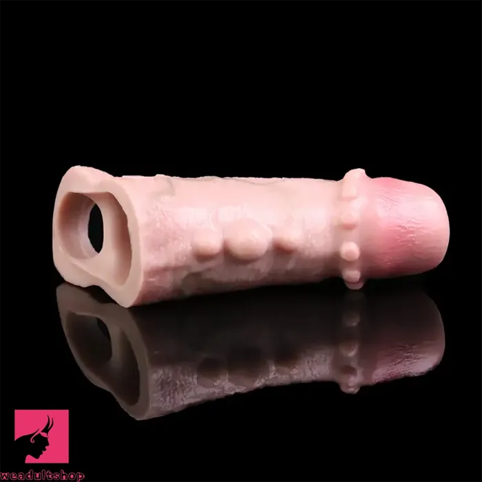 488in Realistic Sheath Penis Sleeve Soft Silicone Penis Spiked Dildo Weadultshop Male Sex Toys