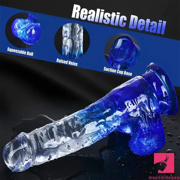 59in 7in 79in Gradient Color Clear Jelly Real Cock Dildo For Anal Sex Weadultshop Dildos