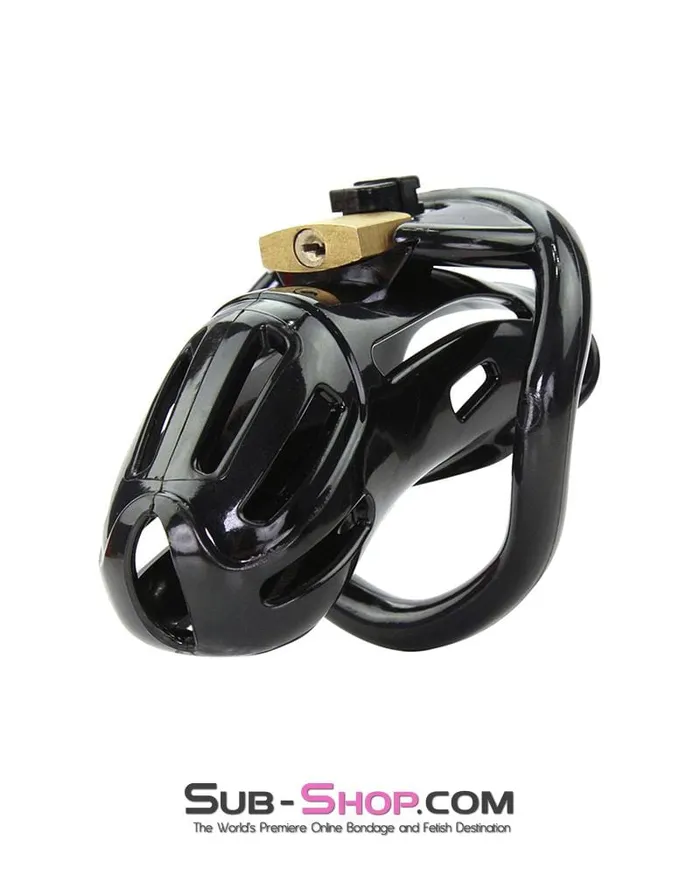Male Sex Toys Aria 1510AR Jailhouse Cock Black Locking Male Chastity Cage MEGA Deal