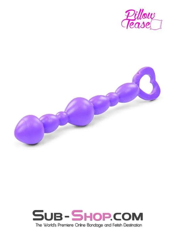 Moonwell 2340M Purple Silicone Anal Bead String with Heart Pull Ring LAST CHANCE Final Closeout Male Sex Toys Moonwell 2340M Purple Silicone Anal Bead String with Heart Pull Ring LAST CHANCE Final Closeout Male Sex Toys