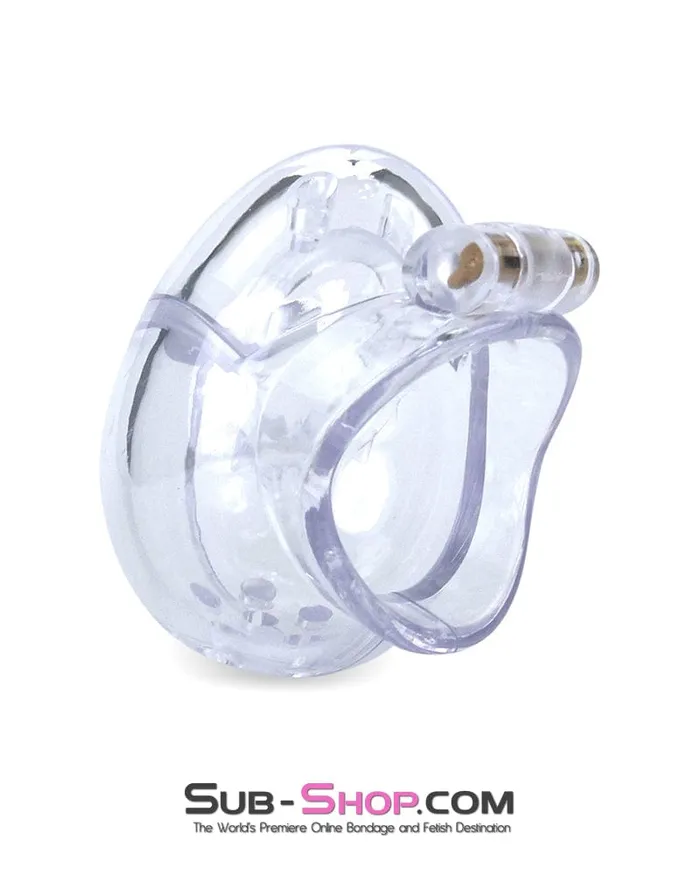 Moonwell Male Sex Toys 0740M Small Egg Cock and Balls Chastity Cage with Spiked Anti Pull Off Ball Torture Ring