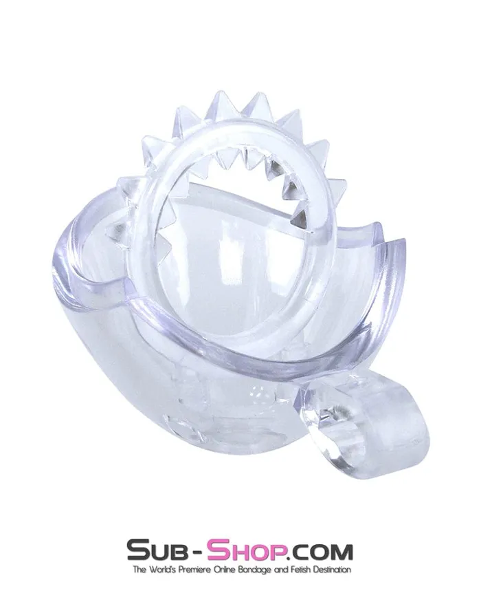 Moonwell Male Sex Toys 0740M Small Egg Cock and Balls Chastity Cage with Spiked Anti Pull Off Ball Torture Ring