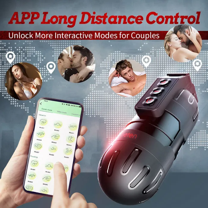 Leten Grenade Strong Shock Male Masturbation Device Mobile App Remote Control Male Sex Toys