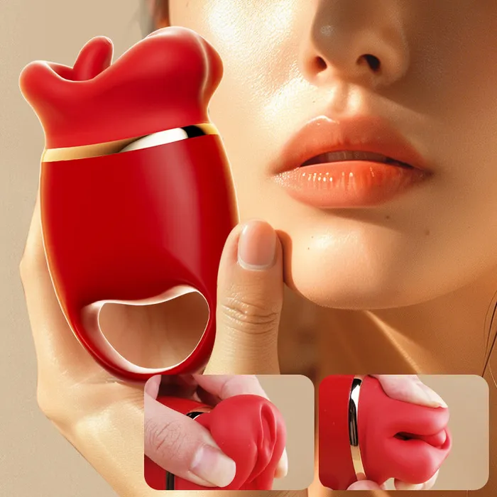 Lurevibe Red Lips Tongue Licking Bite Vibrator Womens Masturbation Vibrators