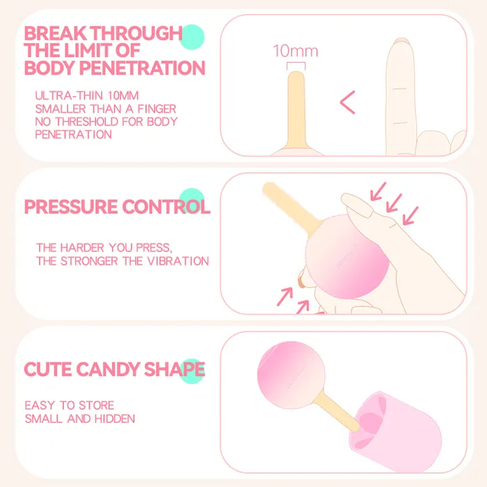 Lurevibe Vibrators Pink Gradient Lollipop Pressuresensitive Control Vibrator
